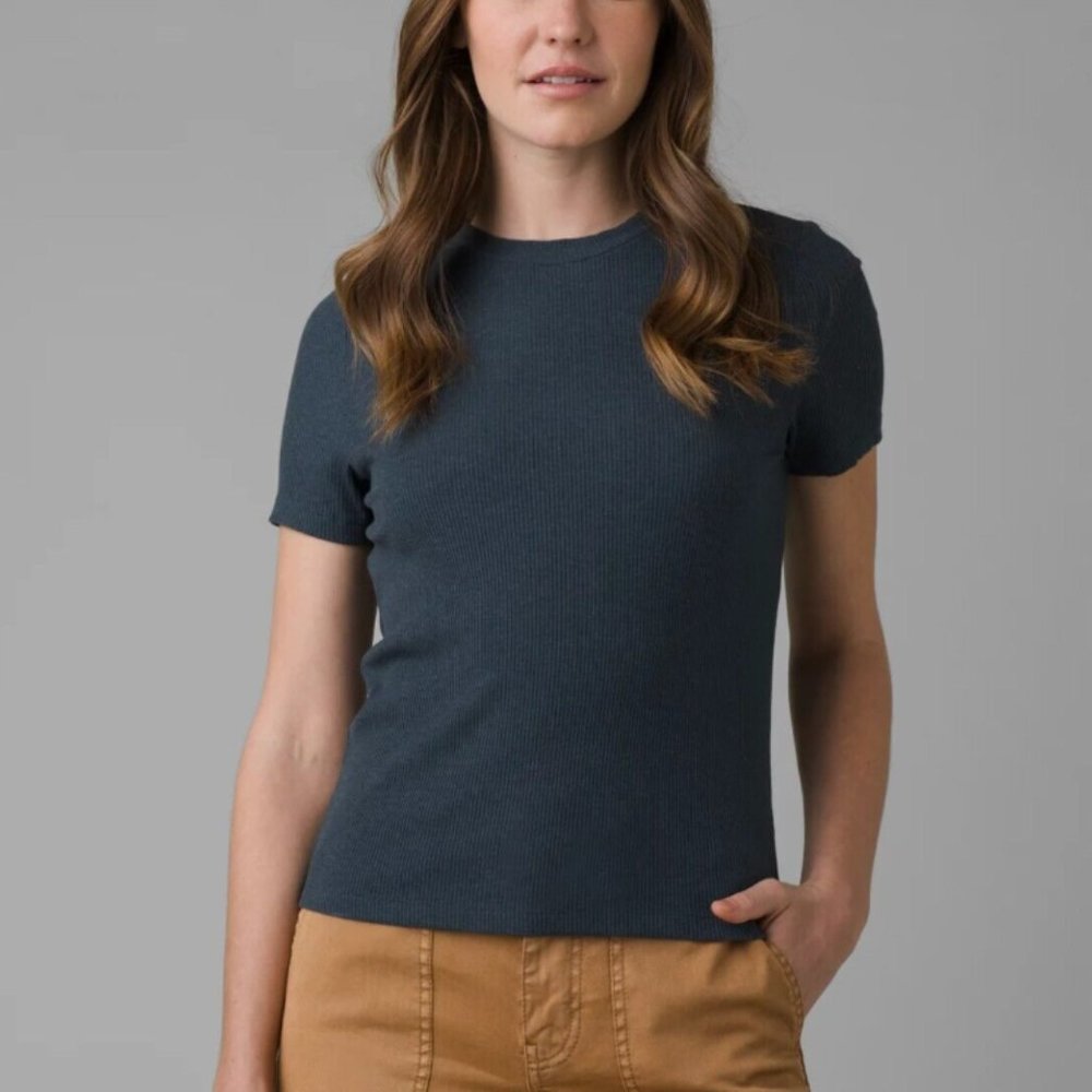 Prana Green Fitted Short Sleeve T-Shirt